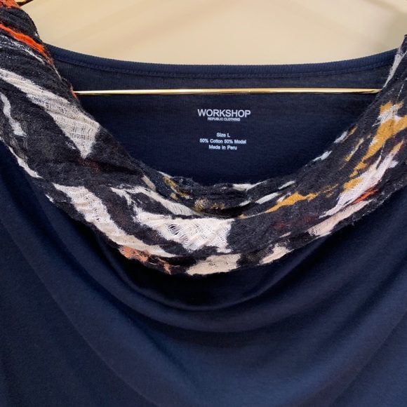 NWT Navy Cowlneck top - Picture 3 of 7